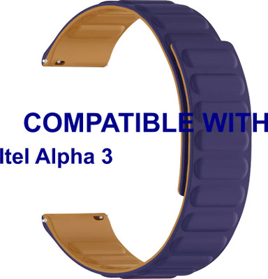 ACM WSM16D22PU3905 Watch Strap Magnetic Loop Belt 22mm for New Itel| Alpha 3 Smartwatch Purple Smart Watch Strap(Purple)