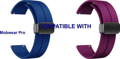ACM WSM19G22DBLPU2830 Pack of 2 Watch Strap Magnetic Clasp 22mm for Mobwear Pro Smartwatch (Dark Blue/Purple) Smart Watch Strap(Mullti Color)