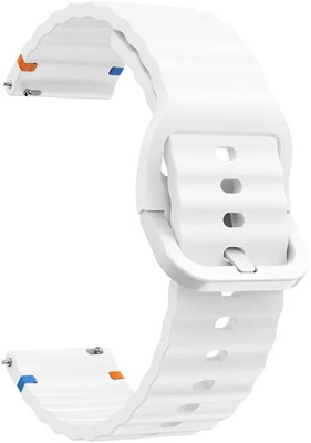 AOnes 22mm Watch Strap Silicone Classy Color Hook Belt for Pebble Matrix Smart Watch Strap(White)