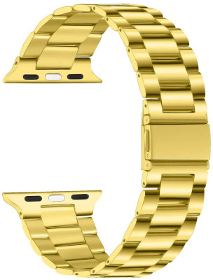 Colorcase Stainless Steel Strap Compatible with Gizmore Gizfit Plasma Smart Watch Smart Watch Strap(Gold)