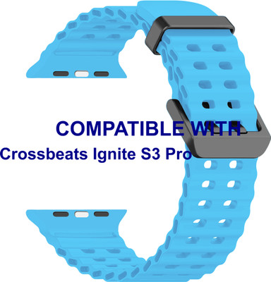 ACM WSM40B40LBL1011N1 Sliding 44mm 49mm Watch Strap Silicone Sports for New |Crossbeats|| Ignite S3 Pro| Smartwatch Light Blue Smart Watch Strap(Blue)