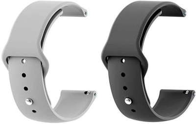 PUNAK 22MM Silicon Smartwatch Band Straps Pack of 2 Smart Watch Strap(Grey, Black)