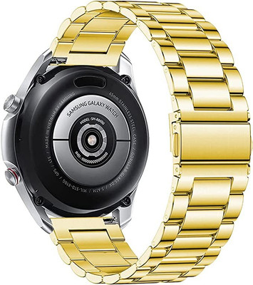 Maruti Enterprise 22 mm Stainless Steel Heavy Metal Chain Strap with Dual Lock Clasp Smart Watch Strap(Gold)