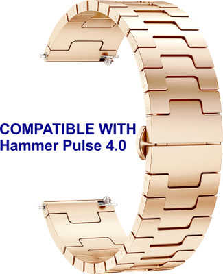ACM WSM37Y20RSG2842 Watch Strap Metal Steel 20mm for Hammer Pulse 4.0 Smartwatch Rose Gold Smart Watch Strap(Gold)