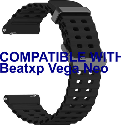 ACM WSM40B22BK3276 Watch Strap Silicone Sports 22mm for |Beatxp Vega Neo Smartwatch Black M40 Smart Watch Strap(Black)