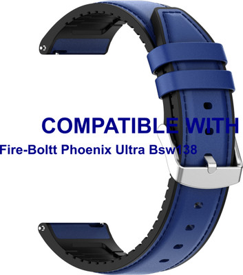 ACM Watch Strap Leather Silicone for Fire-Boltt Phoenix Ultra Bsw138 Smartwatch Blue Smart Watch Strap(Blue)