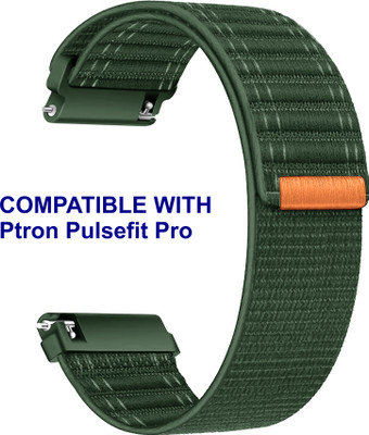 ACM WSM39A20GR2620 Watch Strap Nylon Soft 20mm for Ptron Pulsefit Pro Smartwatch Green Smart Watch Strap(Green)