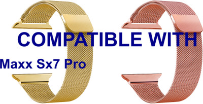 ACM WSM4M40GLRSG1210N1 Pack of 2 Sliding 44mm 49mm Watch Strap Magnetic for Maxx Sx7 Pro Smartwatch Champagne Gold/Rose Gold Pink Smart Watch Strap(Mullti Color)