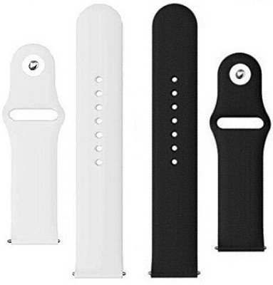 BLACK LOVIES 22 mm Soft Silicon Smartwatch Strap Compatible with Noice Color Fit - Fusion. Smart Watch Strap(Black, White)