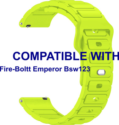 ACM Watch Strap Silicone Belt Button for Fire-Boltt Emperor Bsw123 Smartwatch Lime Smart Watch Strap(Green)