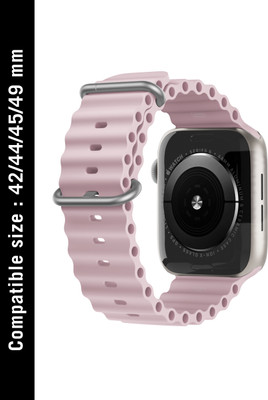 DailyObjects Premium Lightweight Pink Plunge Wrist Band For 42mm/44mm/45mm/49mm | Compatible For Iwatch Series Ultra 8 7 6 5 4 3 Smart Watch Strap(White)
