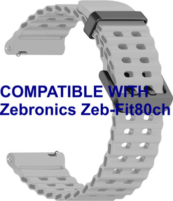 ACM WSM40B20GY2356 Watch Strap Silicone Sports 20mm for Zebronics Zeb-Fit80ch Smartwatch Grey Smart Watch Strap(Grey)