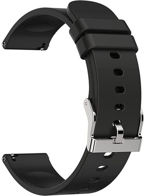 Zelfo Silicone Strap Compatible with Pebble Hive Smart Watch Smart Watch Strap(Black)