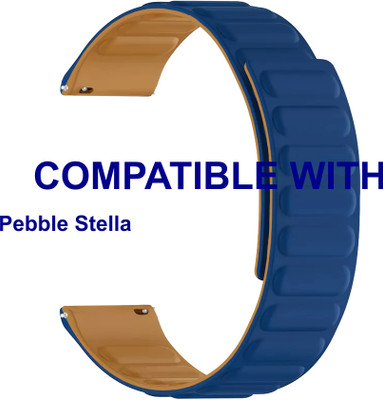 ACM WSM16D22DBL3900 Watch Strap Magnetic Loop Belt 22mm for Pebble Stella Smartwatch Dark Blue Smart Watch Strap(Blue)
