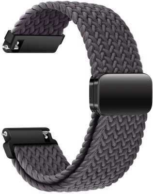 AOnes Watch Strap Nylon Woven Magnetic for Gionee Ufit 6 BT Calling Metallic Frame Smart Watch Strap(Grey)