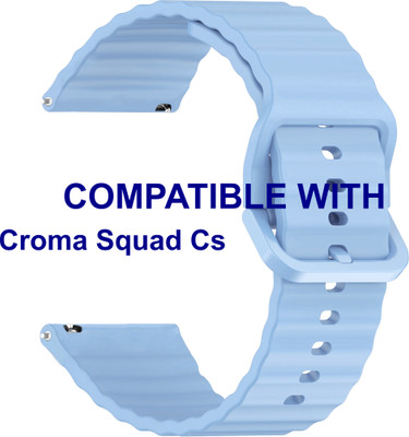 ACM WSM31S22LBL3912 Watch Strap Silicone Classy Belt 22mm for Croma Squad Cs Smartwatch Light Blue Smart Watch Strap(Blue)