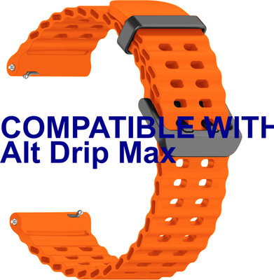 ACM Watch Strap Silicone Sports 22mm for Alt Drip Max Smartwatch Orange M40 Smart Watch Strap(Orange)