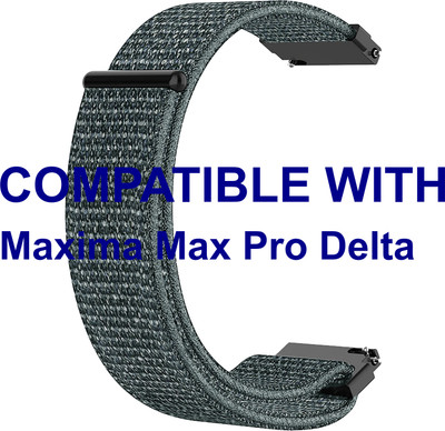 ACM WSM3V22GY3913 Watch Strap Nylon Loop Belt 22mm for Maxima Max Pro Delta Smartwatch Grey Smart Watch Strap(Grey)