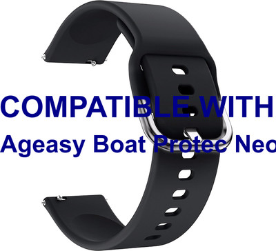 ACM WSM8H22BK3910 Watch Strap Hook Belt 22mm for Ageasy Boat Protec Neo Smartwatch Black Smart Watch Strap(Black)