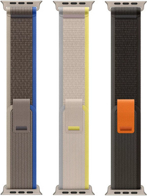 SwapME Compatible with iWatch Ultra Band 41mm 40mm 38mm Men Women, Rugged Trail Loop Soft Braided Elastic Weave Nylon Smart Watch Strap(Black, Blue, Yellow)