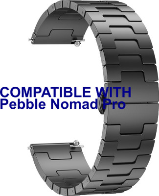 ACM Watch Strap Metal Steel for Pebble Nomad Pro Smartwatch Black Smart Watch Strap(Black)