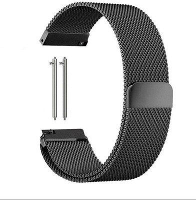 BLACK LOVIES 22 mm Magnetic Metal Strap, smartwatch strap. Smart Watch Strap(Black)
