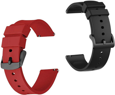 Like Star 22mm Soft Strap (compatible Watch List In Photo & Description) Only For 22mm Smart Watch Strap(Black, Red)