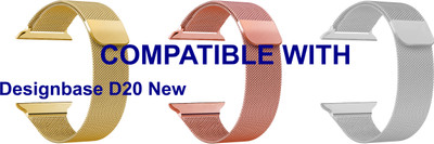 ACM WSM4M40GLRSGSL1114N3 Pack of 3 Sliding 44mm 49mm Watch Strap Magnetic for |Designbase D20 New Smartwatch Champagne Gold/Rose Gold Pink/Silver Smart Watch Strap(Mullti Color)