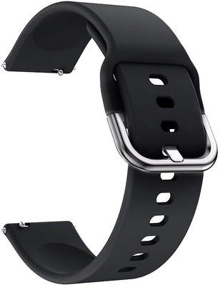 PUNAK 20 MM Silicon Smartwatch Strap Smart Watch Strap(Black)