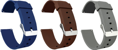 ACM Pack of 3 Watch Strap for Garmin S2 Air Smartwatch (Blue/Brown/Grey) Smart Watch Strap(Mullti Color)