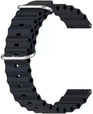 Melfo Soft Rubber Strap Compatible with Pebble Cosmos Endure Smart Watch Strap(Black)