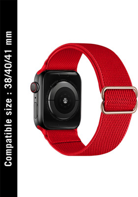 DailyObjects Red Lite Nylon Elastic Apple WatchBand (38/40/41mm) Smart Watch Strap(Red)