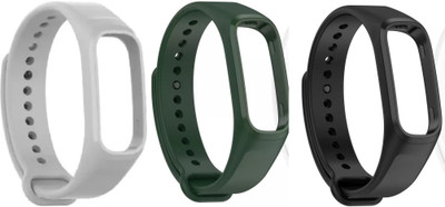 YDOXTON Combo of 3 silicone Compatible for ONEPLUS SMART BAND STRAP AND OPPO BAND STRAP Smart Band Strap(Black, Grey, Green)