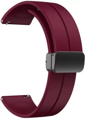 RUPELIK 22mm Silicon Magnetic Strap Suitable For All 22mm Watches Check (2nd) Image(ONLY FOR 22MM) Smart Watch Strap(Red)
