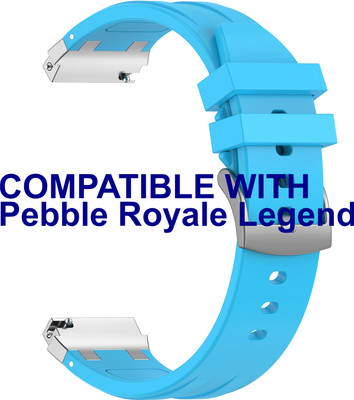 ACM Watch Strap Metal Hook Silicone for Pebble Royale Legend Smartwatch Blue Smart Watch Strap(Blue)