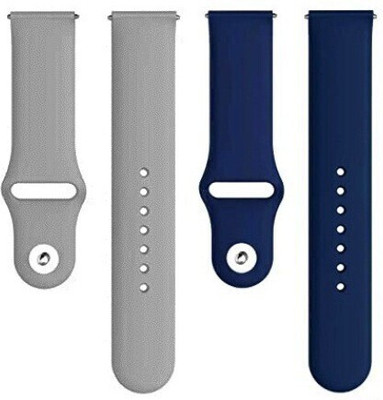 BLACK LOVIES 22 mm Soft Silicon Smartwatch Strap Compatible with Noice Color Fit Pro 3 Smart Watch Strap(Blue, Grey)