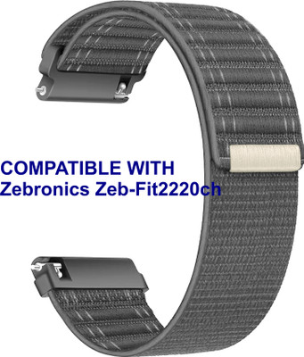 ACM WSM39A20GY1519 Watch Strap Nylon Soft 20mm for Zebronics Zeb-Fit2220ch Smartwatch Grey Smart Watch Strap(Grey)