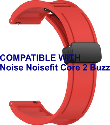 ACM WSM35W22RD2848 Watch Strap Magnetic Clasp 22mm for Noise Noisefit Core 2 Buzz Smartwatch Red Smart Watch Strap(Red)