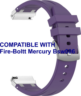 ACM WSM36X22PU2457 Watch Strap Metal Hook Silicone 22mm for |Fire-Boltt Mercury Bsw006 Smartwatch Purple Smart Watch Strap(Purple)