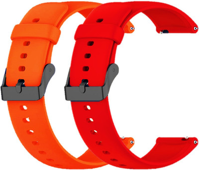 TECHWIND 20MM Classic Silicon Watch Strap (CHECK MODEL LIST) Combo Pack of 2 Watch Belt Smart Watch Strap(Mullti Color)