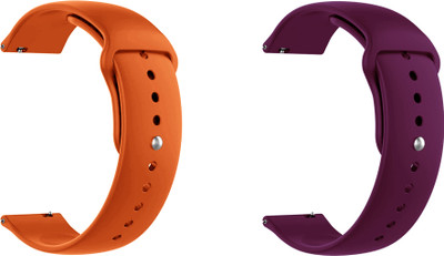 ACM Pack of 2 Strap for Garmin Venu Sq2 Music Edition Smartwatch (Orange/Purple) Smart Watch Strap(Mullti Color)