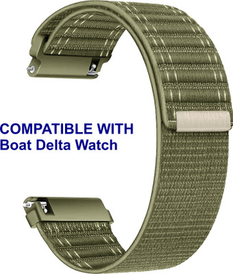 ACM WSM39A22KH1915 Watch Strap Nylon Soft 22mm for Boat Delta Watch Smartwatch Khakhi Smart Watch Strap(Green)