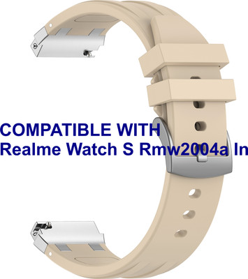 ACM WSM36X22ST1416 Watch Strap Metal Hook Silicone 22mm for Realme Watch S Rmw2004a In Smartwatch Starlight Smart Watch Strap(White)
