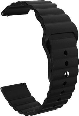 ACM Watch Strap Wave Belt for Colmi Land 1 Smartwatch Band Black Smart Watch Strap(Black)