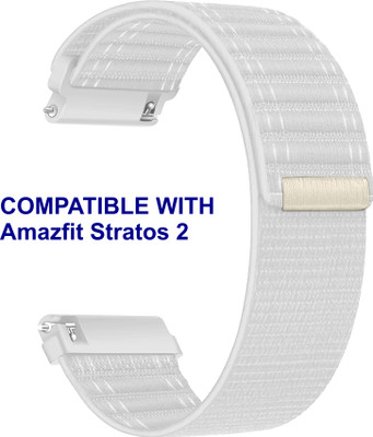 ACM WSM39A22WT1021 Watch Strap Nylon Soft 22mm for Amazfit Stratos 2 Smartwatch White Smart Watch Strap(White)