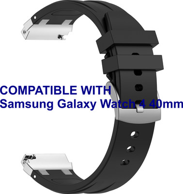ACM WSM36X20BK2001 Watch Strap Metal Hook Silicone 20mm for Samsung Galaxy Watch 4 40mm Smartwatch Black Smart Watch Strap(Black)