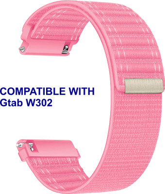 ACM WSM39A22PK2379 Watch Strap Nylon Soft 22mm for Gtab W302 Smartwatch Pink Smart Watch Strap(Pink)