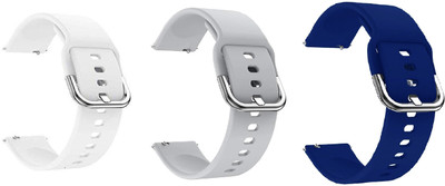 BLACK LOVIES 22 mm Soft Silicon Smartwatch Strap Compatible with Noise. Fit Buzz Smart Watch Strap(White, Grey, Blue)