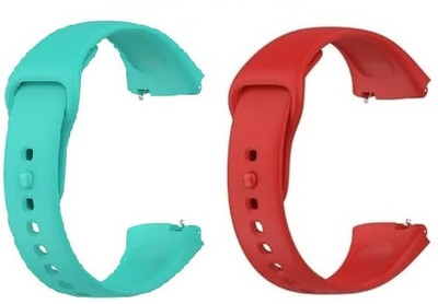 RUPELIK Pack Of 2 Silicone Watch Band Compatible With rEdMi Watch 3 Lite /Watch 3 Active Smart Watch Strap(Green, Red)