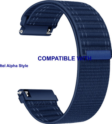 ACM WSM39A22BL5032 Watch Strap Nylon Soft Belt 22mm for Itel Alpha Style Smartwatch Blue Smart Watch Strap(Blue)